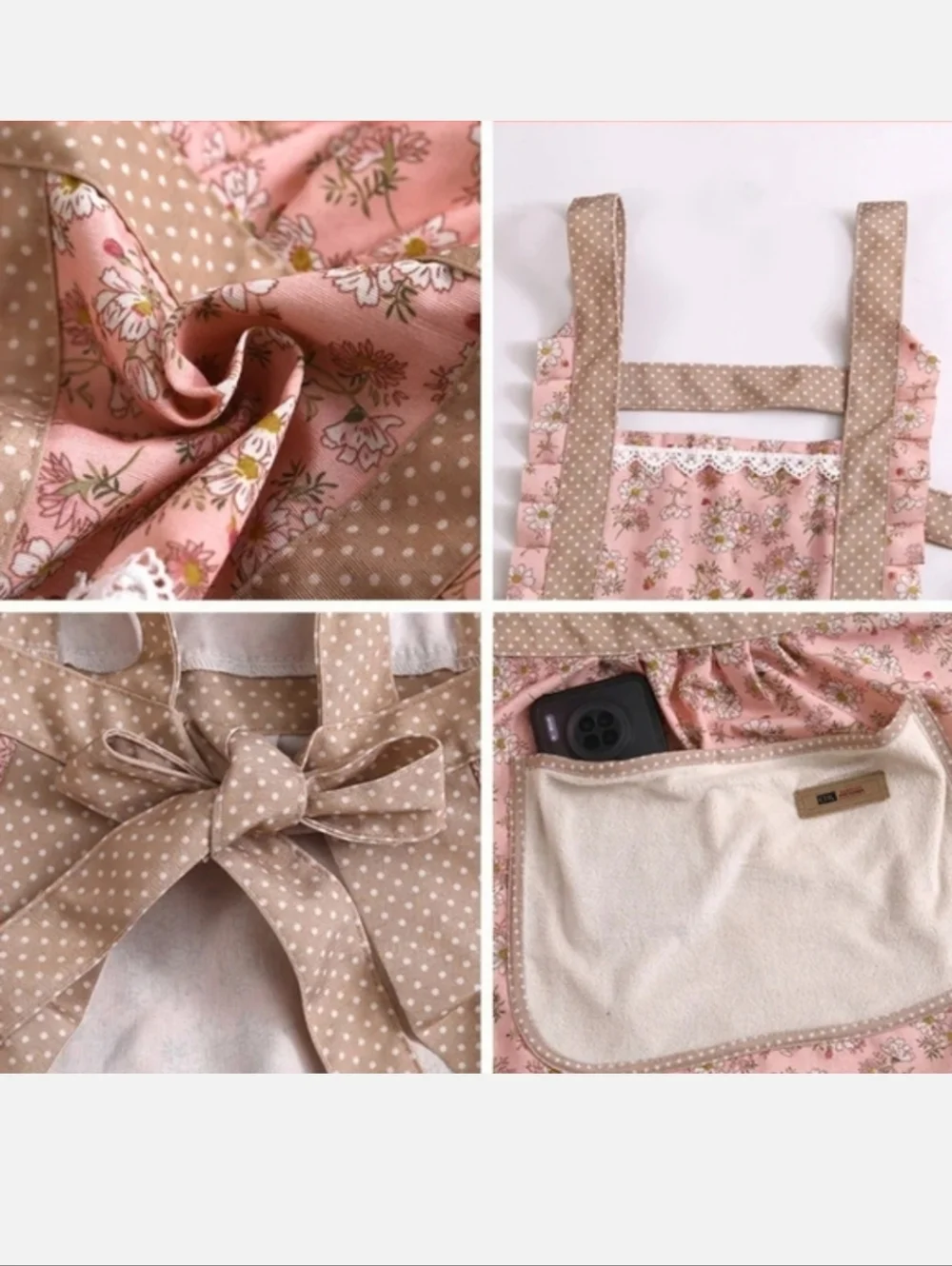 Pink Apron With Pockets Vintage Style NWT - Picture 2 of 3